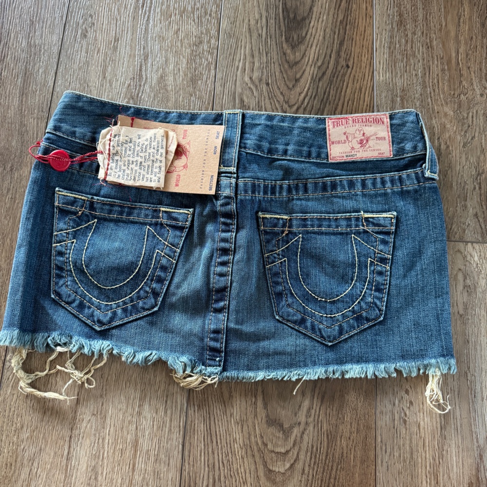 True Religion Jeans Mandy Mini Denim Skirt Size 25 - Picture 5 of 6